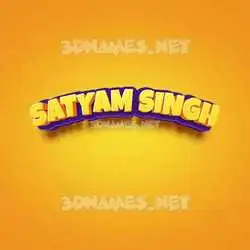 satyam singh in Orange Toon style - 3D name wallpaper