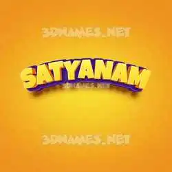 satyanam in Orange Toon style - 3D name wallpaper