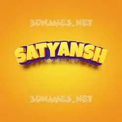 satyansh in Orange Toon style - 3D name wallpaper