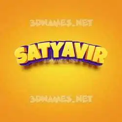 satyavir in Orange Toon style - 3D name wallpaper
