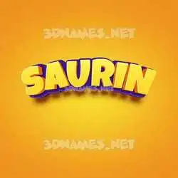 saurin in Orange Toon style - 3D name wallpaper
