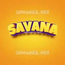 savana in Orange Toon style - 3D name wallpaper