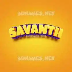 savanth in Orange Toon style - 3D name wallpaper