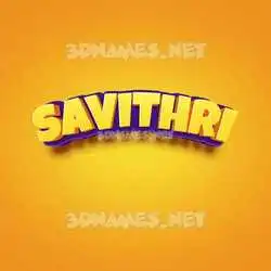 savithri in Orange Toon style - 3D name wallpaper