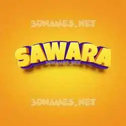 sawara in Orange Toon style - 3D name wallpaper
