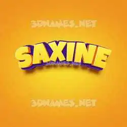 saxine in Orange Toon style - 3D name wallpaper