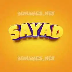 sayad in Orange Toon style - 3D name wallpaper