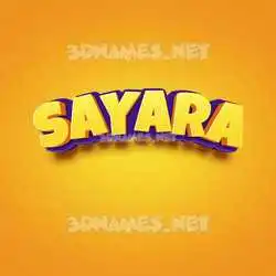 sayara in Orange Toon style - 3D name wallpaper