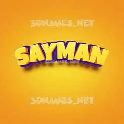 sayman in Orange Toon style - 3D name wallpaper
