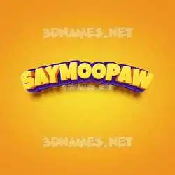 saymoopaw in Orange Toon style - 3D name wallpaper