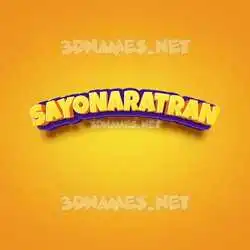 sayonaratran in Orange Toon style - 3D name wallpaper