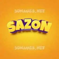 sazon in Orange Toon style - 3D name wallpaper