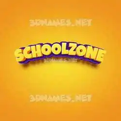 schoolzone in Orange Toon style - 3D name wallpaper