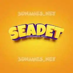 seadet in Orange Toon style - 3D name wallpaper