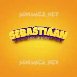 sebastiaan in Orange Toon style - 3D name wallpaper