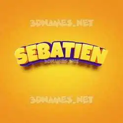 sebatien in Orange Toon style - 3D name wallpaper