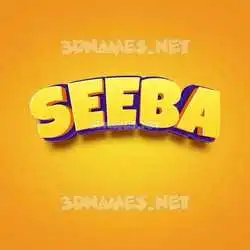 seeba in Orange Toon style - 3D name wallpaper