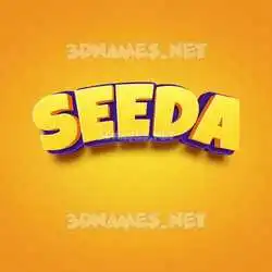 seeda in Orange Toon style - 3D name wallpaper