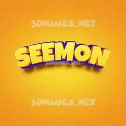 seemon in Orange Toon style - 3D name wallpaper