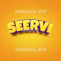 seervi in Orange Toon style - 3D name wallpaper