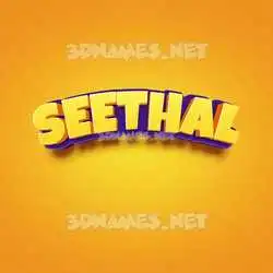 seethal in Orange Toon style - 3D name wallpaper