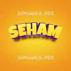 seham in Orange Toon style - 3D name wallpaper