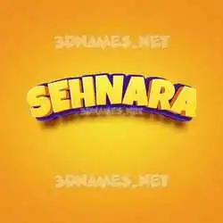 sehnara in Orange Toon style - 3D name wallpaper