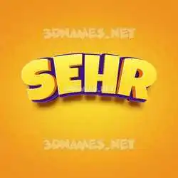 sehr in Orange Toon style - 3D name wallpaper