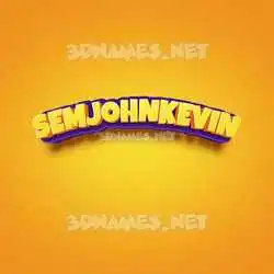 semjohnkevin in Orange Toon style - 3D name wallpaper