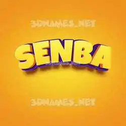 senba in Orange Toon style - 3D name wallpaper