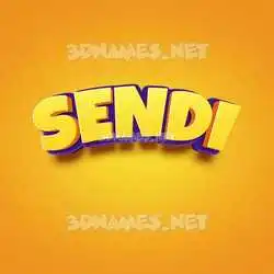 sendi in Orange Toon style - 3D name wallpaper