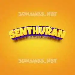 senthuran in Orange Toon style - 3D name wallpaper