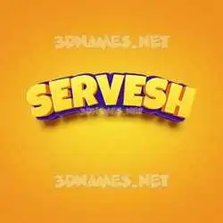 servesh in Orange Toon style - 3D name wallpaper