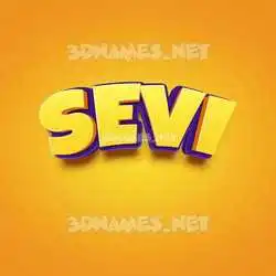 sevi in Orange Toon style - 3D name wallpaper