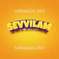 sevvilam in Orange Toon style - 3D name wallpaper