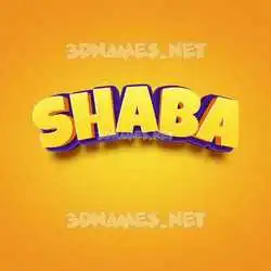 shaba in Orange Toon style - 3D name wallpaper