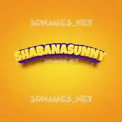 shabanasunny in Orange Toon style - 3D name wallpaper