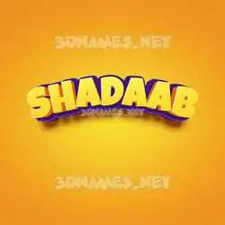 shadaab in Orange Toon style - 3D name wallpaper