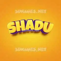 shadu in Orange Toon style - 3D name wallpaper