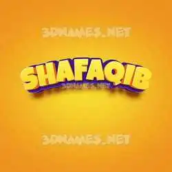 shafaqib in Orange Toon style - 3D name wallpaper