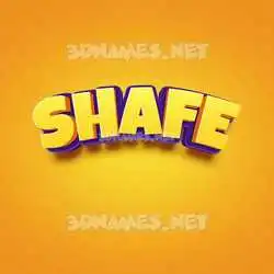 shafe in Orange Toon style - 3D name wallpaper