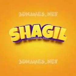 shagil in Orange Toon style - 3D name wallpaper