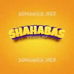 shahabas in Orange Toon style - 3D name wallpaper
