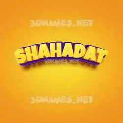 shahadat in Orange Toon style - 3D name wallpaper