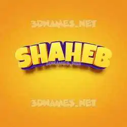 shaheb in Orange Toon style - 3D name wallpaper
