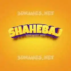 shahebaj in Orange Toon style - 3D name wallpaper