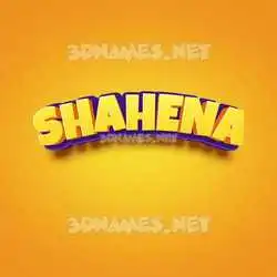 shahena in Orange Toon style - 3D name wallpaper