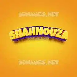 shahnouza in Orange Toon style - 3D name wallpaper