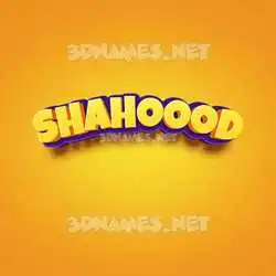 shahoood in Orange Toon style - 3D name wallpaper