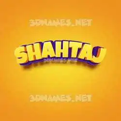 shahtaj in Orange Toon style - 3D name wallpaper